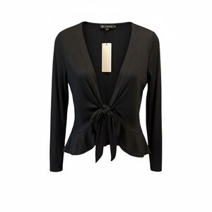 Allegra K Black Tie-Front Cardigan | Size L| NWT